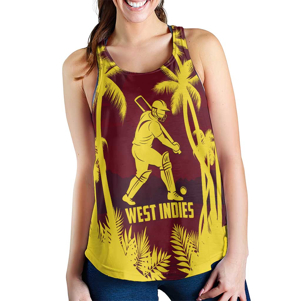 Custom Cricket 2026 West Indies Women Racerback Tank WI Tropical Version