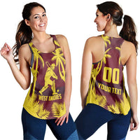 Custom Cricket 2026 West Indies Women Racerback Tank WI Tropical Version