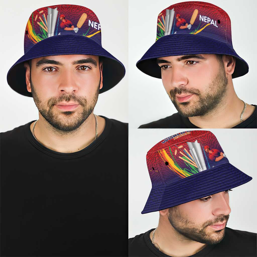 Custom Cricket Nepal East Asia-Pacific Bucket Hat Nepal Cricket Crown Quest - Wonder Print Shop