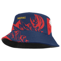 Custom Cricket Nepal East Asia-Pacific Bucket Hat Nepal Rhinos Champions - Wonder Print Shop