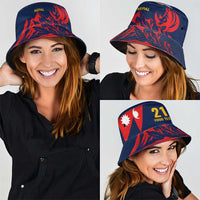 Custom Cricket Nepal East Asia-Pacific Bucket Hat Nepal Rhinos Champions - Wonder Print Shop