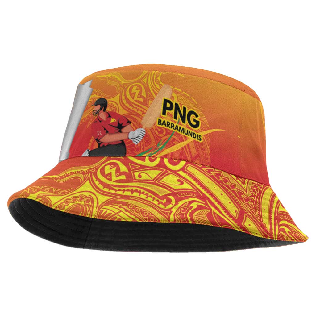 Custom Cricket PNG East Asia-Pacific Bucket Hat Papua New Guinea Rise to Power - Wonder Print Shop