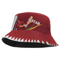 Custom Cricket Qatar East Asia-Pacific Bucket Hat Qatar Boundary to Victory - Wonder Print Shop
