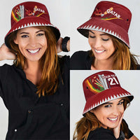 Custom Cricket Qatar East Asia-Pacific Bucket Hat Qatar Boundary to Victory - Wonder Print Shop