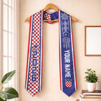 Custom Croatia Graduation Stole Checkerboard Heritage