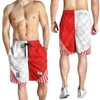 Custom Croatia Hrvatska Football Shorts for Men Halftone Checkerboard National Crest