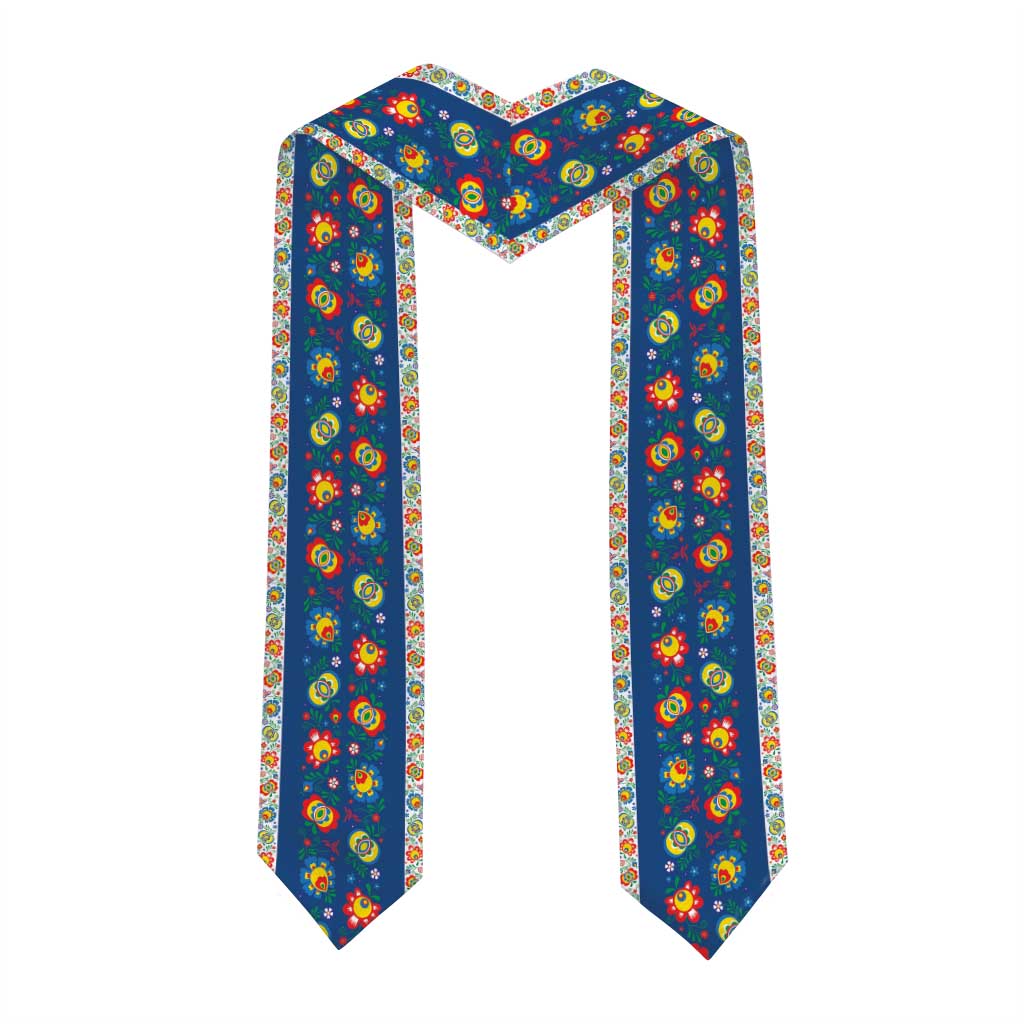Custom Czech Republic Graduation Stole Czech Lion Folk Art Pattern