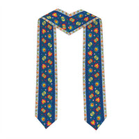 Custom Czech Republic Graduation Stole Czech Lion Folk Art Pattern