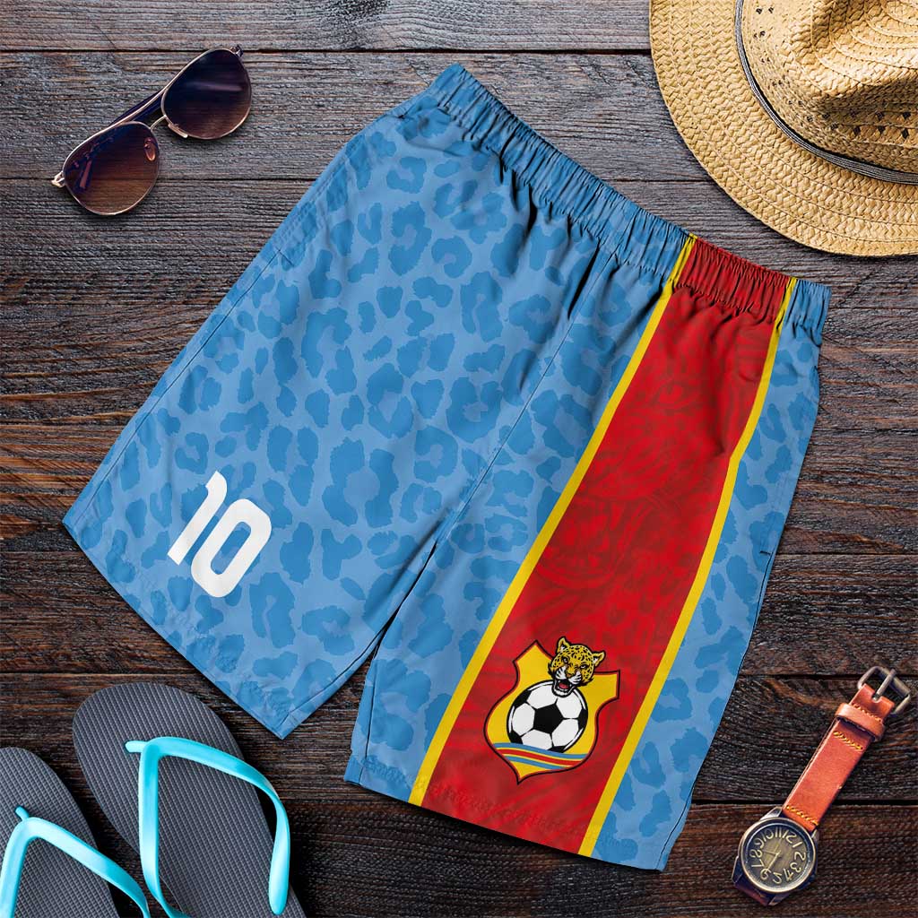Custom DR Congo National Football Shorts for Men Leopards Power - Wonder Print Shop