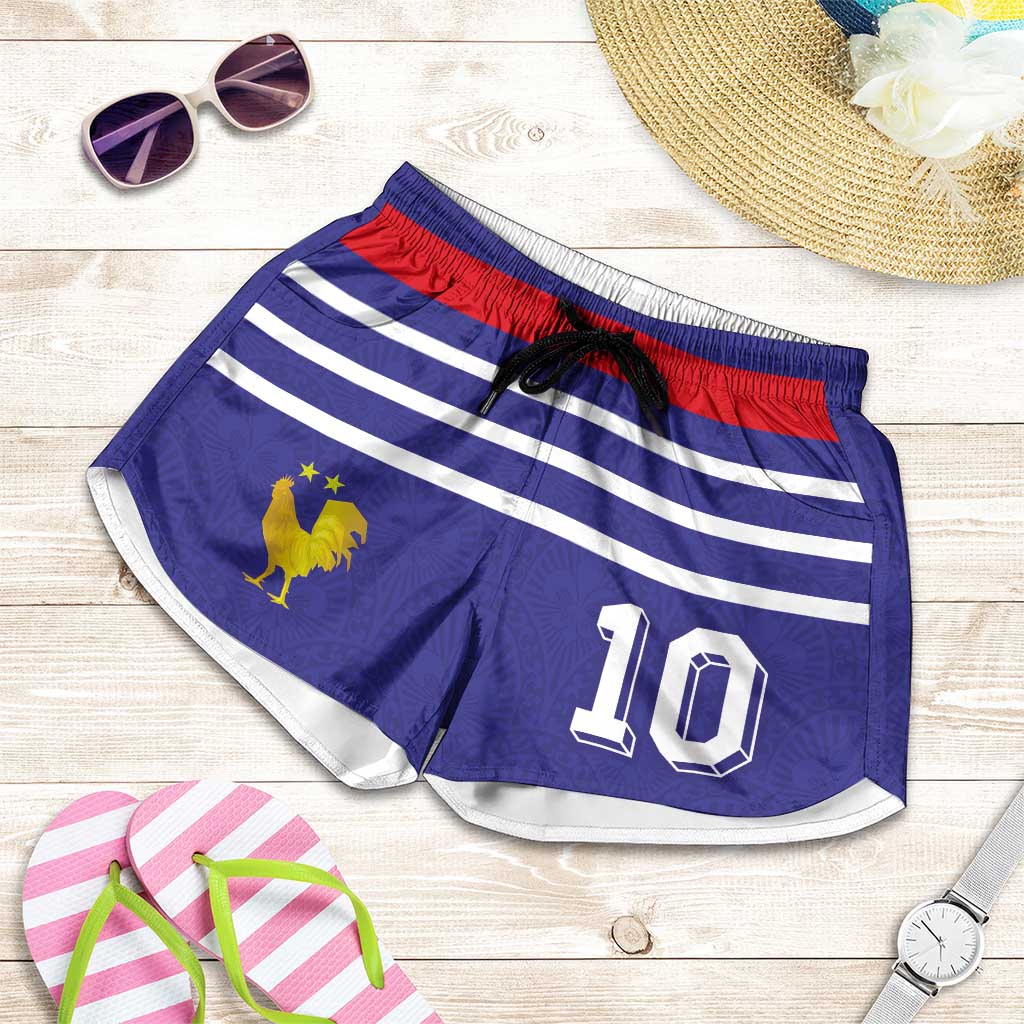 Custom French Football Shorts for Women France 98 Retro Style