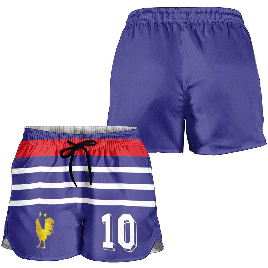 Custom French Football Shorts for Women France 98 Retro Style