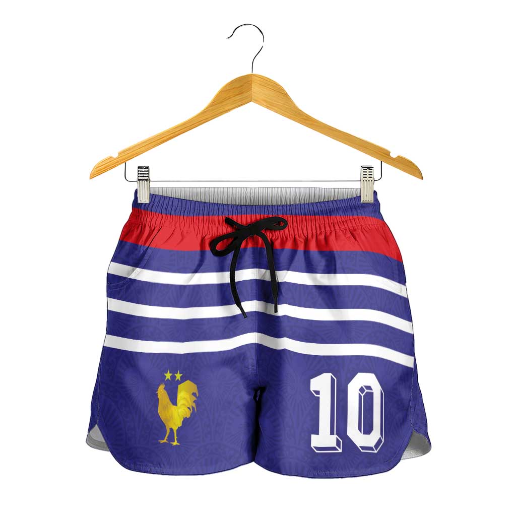 Custom French Football Shorts for Women France 98 Retro Style