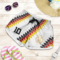 Custom Germany National Football Shorts for Women Inspired German Flag and Bavarian Renaissance Motifs - Wonder Print Shop
