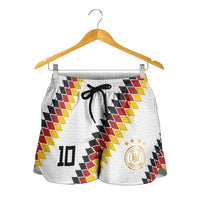 Custom Germany National Football Shorts for Women Inspired German Flag and Bavarian Renaissance Motifs - Wonder Print Shop