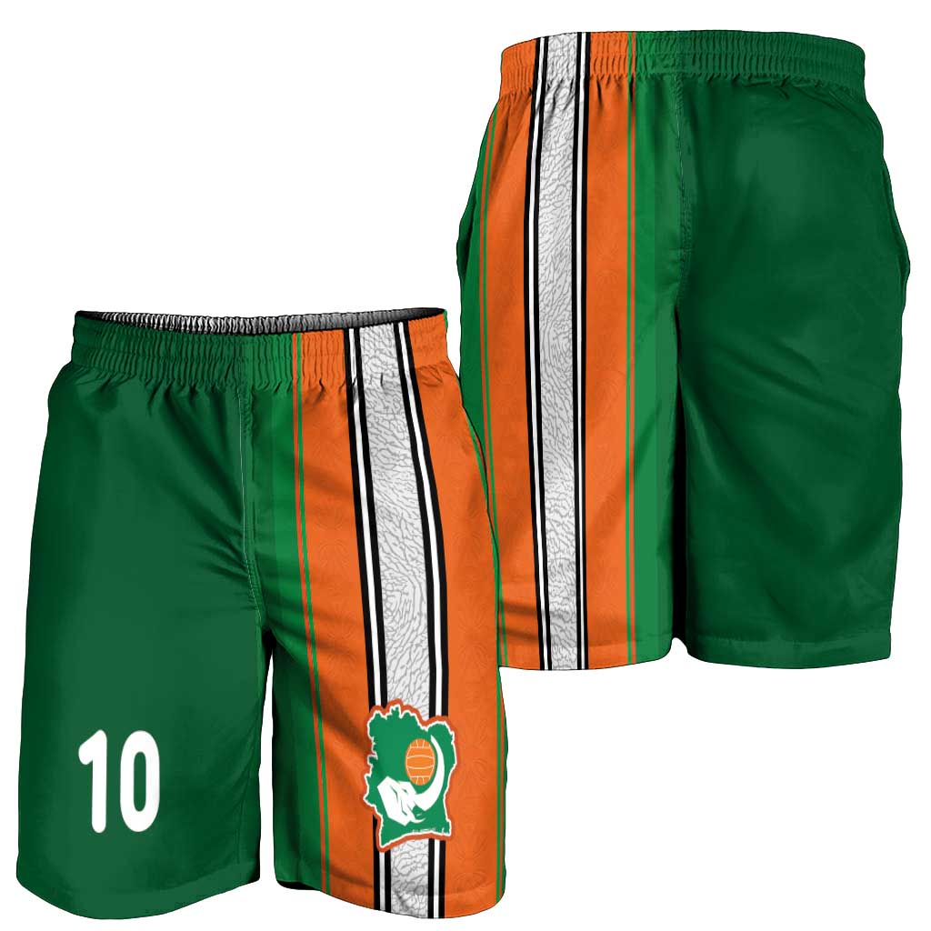 Custom Ivory Coast National Football Shorts for Men Les Elephants-Striped Sport Style - Wonder Print Shop