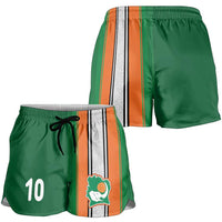 Custom Ivory Coast National Football Shorts for Women Les Elephants-Striped Sport Style - Wonder Print Shop