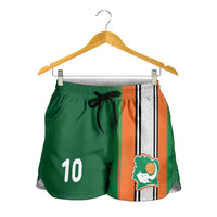 Custom Ivory Coast National Football Shorts for Women Les Elephants-Striped Sport Style - Wonder Print Shop