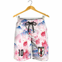 Custom Japan Football Shorts for Men Cherry Blossom Mount Fuji Asian Dragon Graphic
