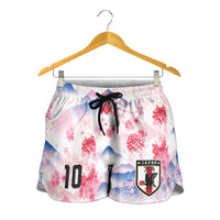 Custom Japan Football Shorts for Women Cherry Blossom Mount Fuji Asian Dragon Graphic
