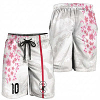 Custom Japan National Football Shorts for Men Cherry Blossom Sakura Wave Traditional Graphic Art
