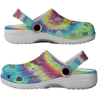 Lithuania Basketball Skeleton 1992 Clogs Shoes Tie Dye Pattern - Wonder Print Shop