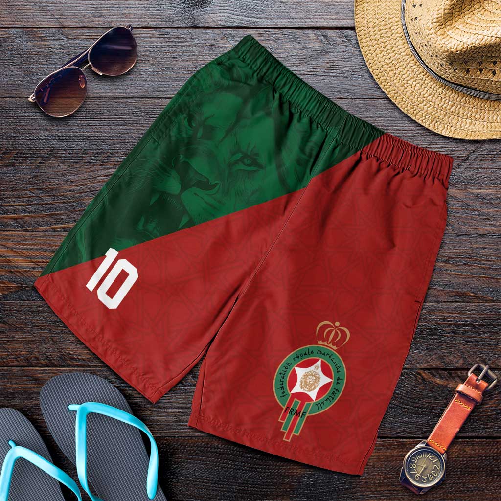 Custom Morocco National Football Shorts for Men The Atlas Lions Spirit - Wonder Print Shop