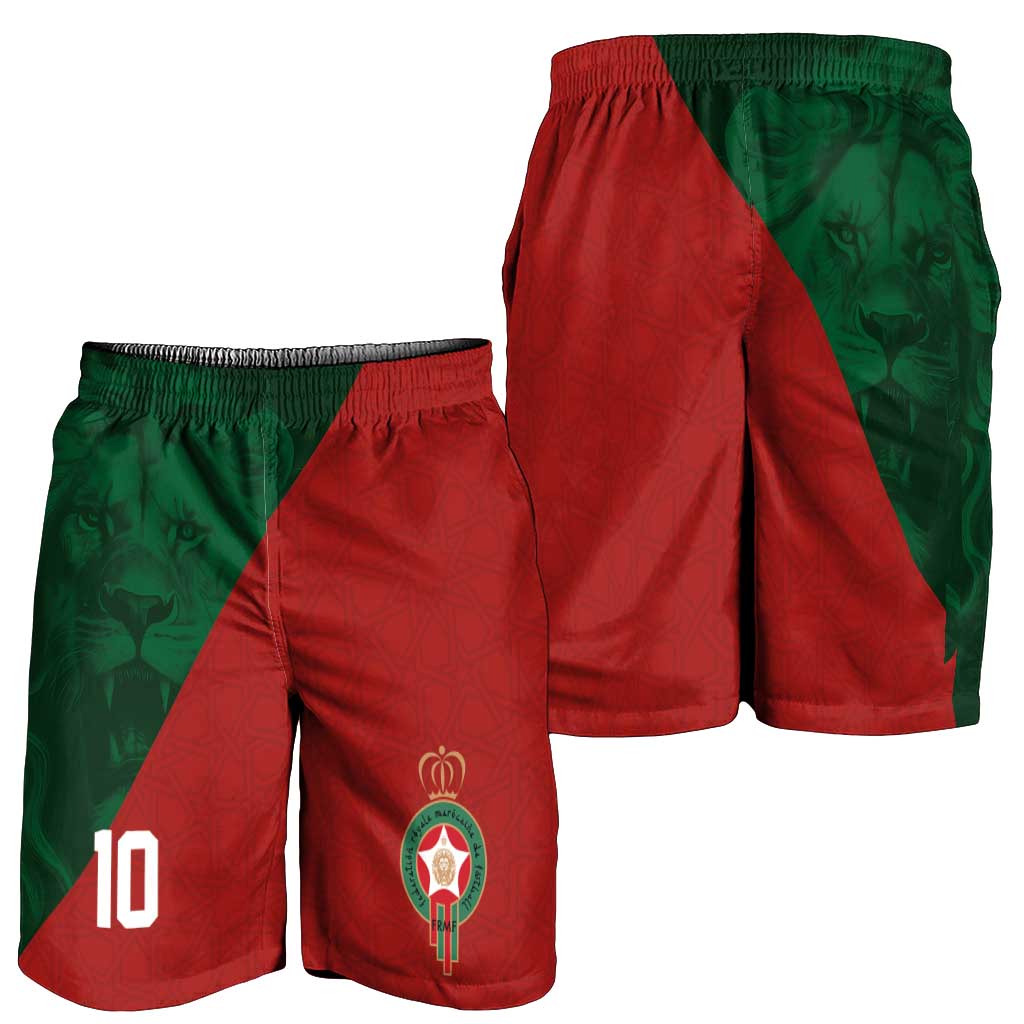Custom Morocco National Football Shorts for Men The Atlas Lions Spirit - Wonder Print Shop