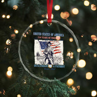 Custom Name Descendant of a Patriot USA 250 Years of Freedom Personalized Crystal Glass Ornament 1776-2026 Revolutionary War Heritage