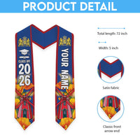 Custom Netherlands Graduation Stole Dutch Windmill and Tulip Heritage