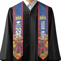 Custom Netherlands Graduation Stole Dutch Windmill and Tulip Heritage