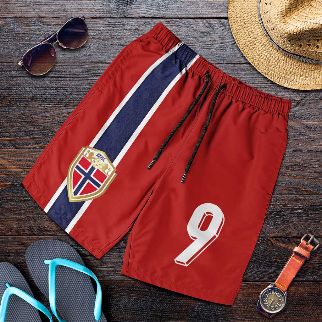 Custom Norway Football Shorts for Men Cross Nordic Knot Pattern National Flag Style