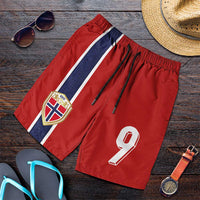 Custom Norway Football Shorts for Men Cross Nordic Knot Pattern National Flag Style