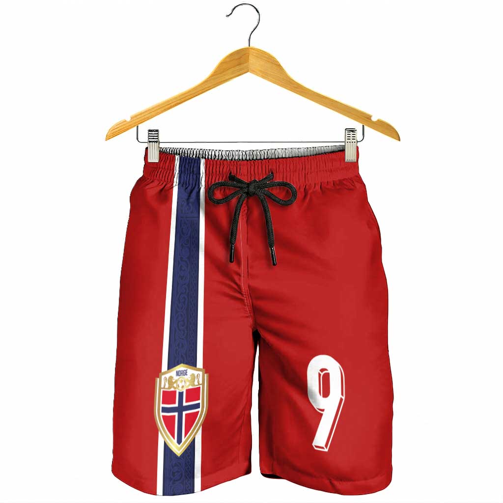 Custom Norway Football Shorts for Men Cross Nordic Knot Pattern National Flag Style