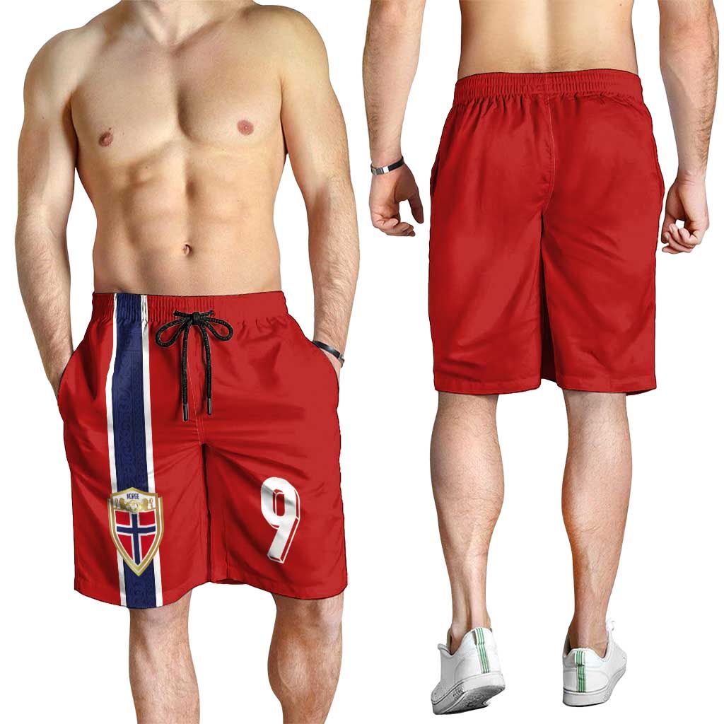 Custom Norway Football Shorts for Men Cross Nordic Knot Pattern National Flag Style