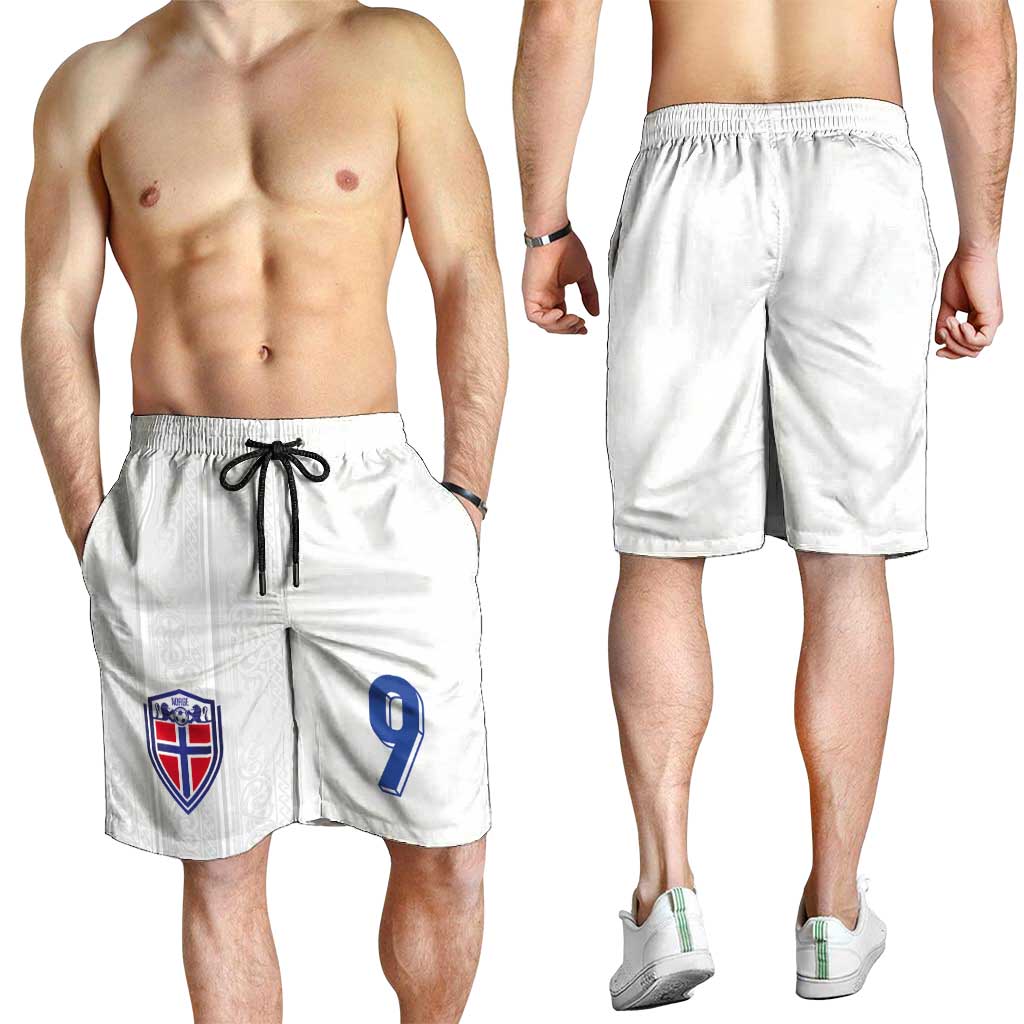Custom Norway Football Shorts for Men Nordic Knot Pattern