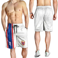 Custom Norway Football Shorts for Men Norge Viking Ornament Vertical Stripe Sporty Style