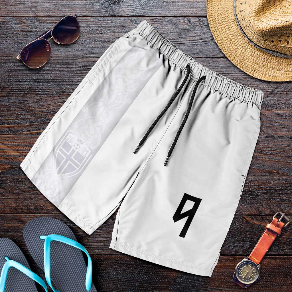 Custom Norway Football Shorts for Men Norge Viking Ornament Whiteout