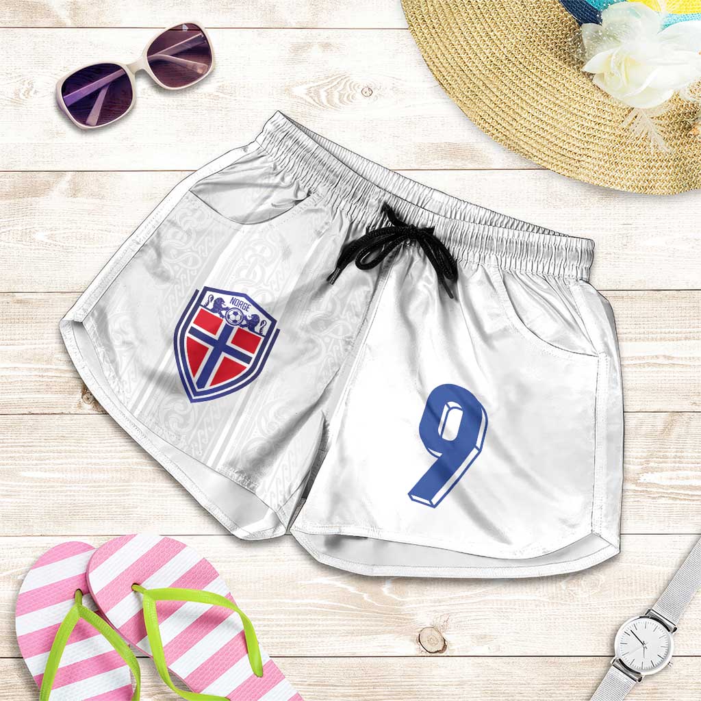 Custom Norway Football Shorts for Women Nordic Knot Pattern