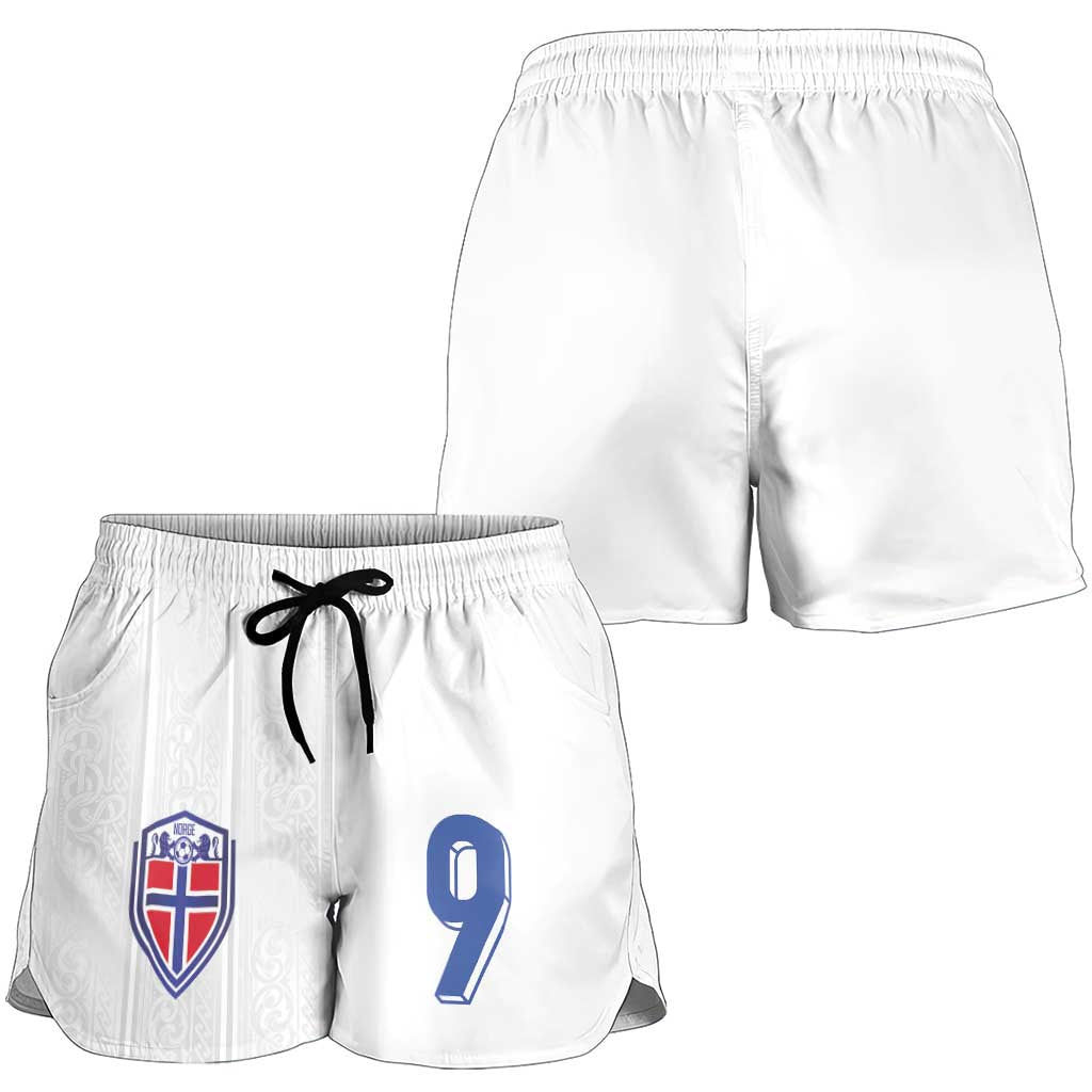 Custom Norway Football Shorts for Women Nordic Knot Pattern