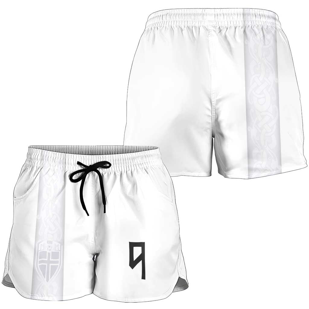 Custom Norway Football Shorts for Women Norge Viking Ornament Whiteout
