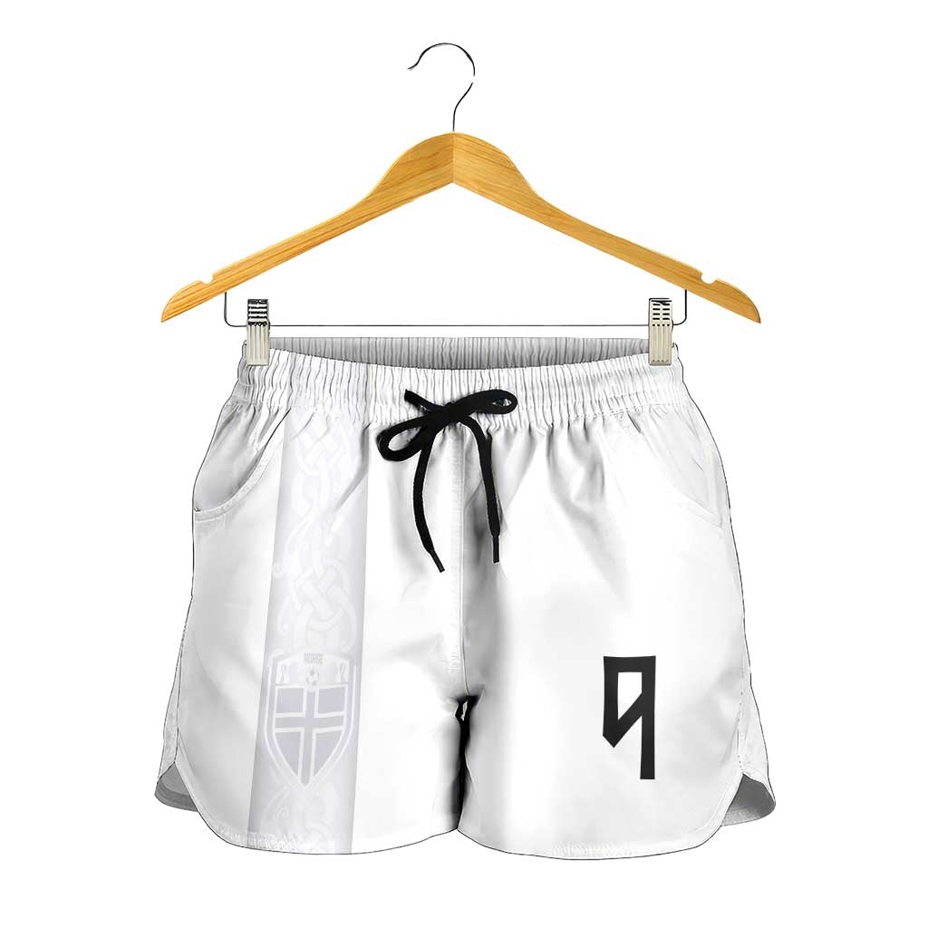 Custom Norway Football Shorts for Women Norge Viking Ornament Whiteout