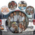 Personalized photo collage on a spare tire cover with various images of people and animals