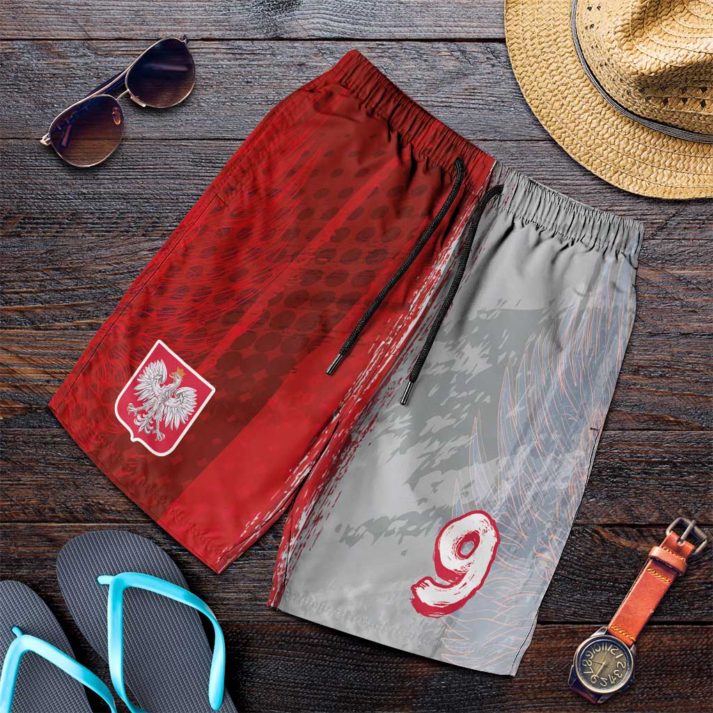 Custom Polish Football Shorts for Men Eagle Wings Grunge Sporty Half Style - Wonder Print Shop