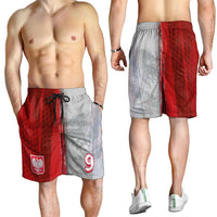 Custom Polish Football Shorts for Men Eagle Wings Grunge Sporty Half Style - Wonder Print Shop