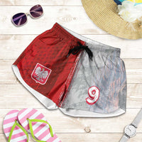Custom Polish Football Shorts for Women Eagle Wings Grunge Sporty Half Style - Wonder Print Shop