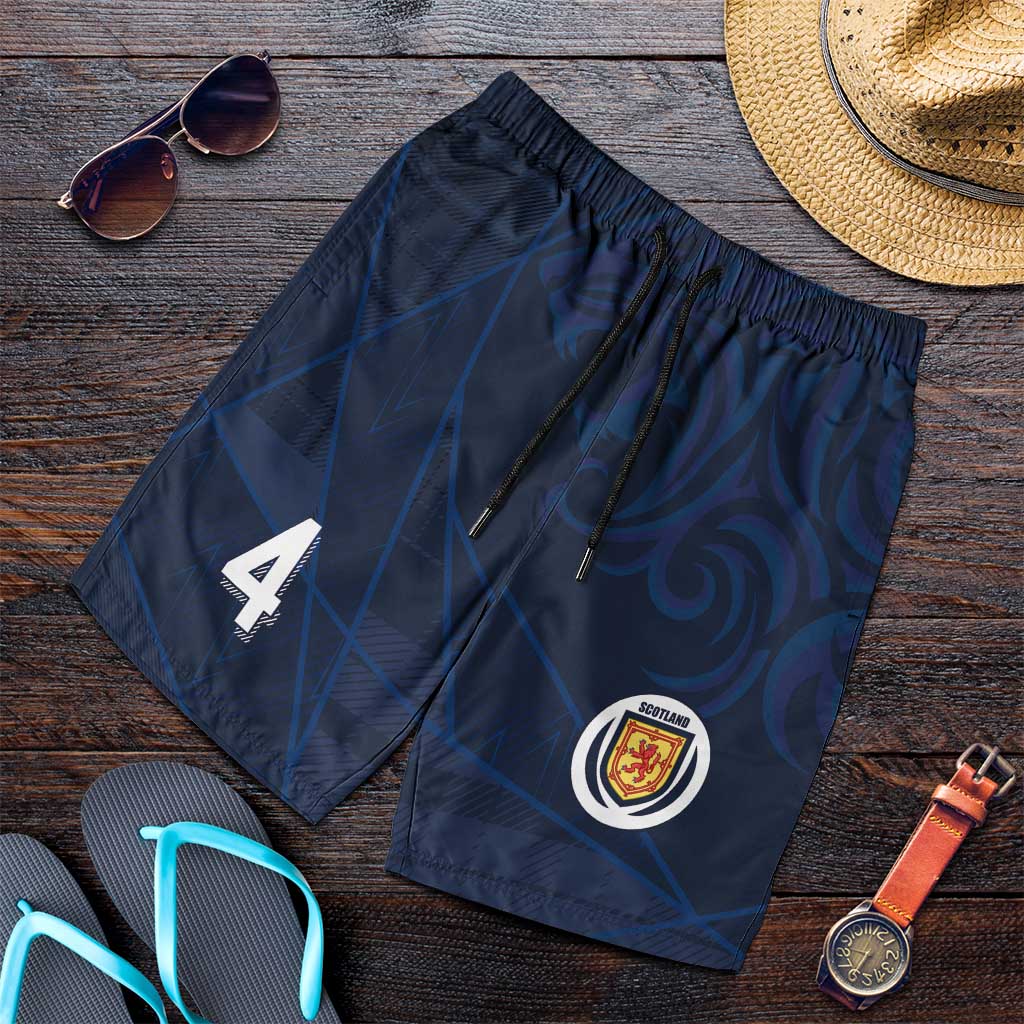 Custom Scotland National Football Shorts for Men Tartan Patchwork and Sport Lion - Wonder Print Shop
