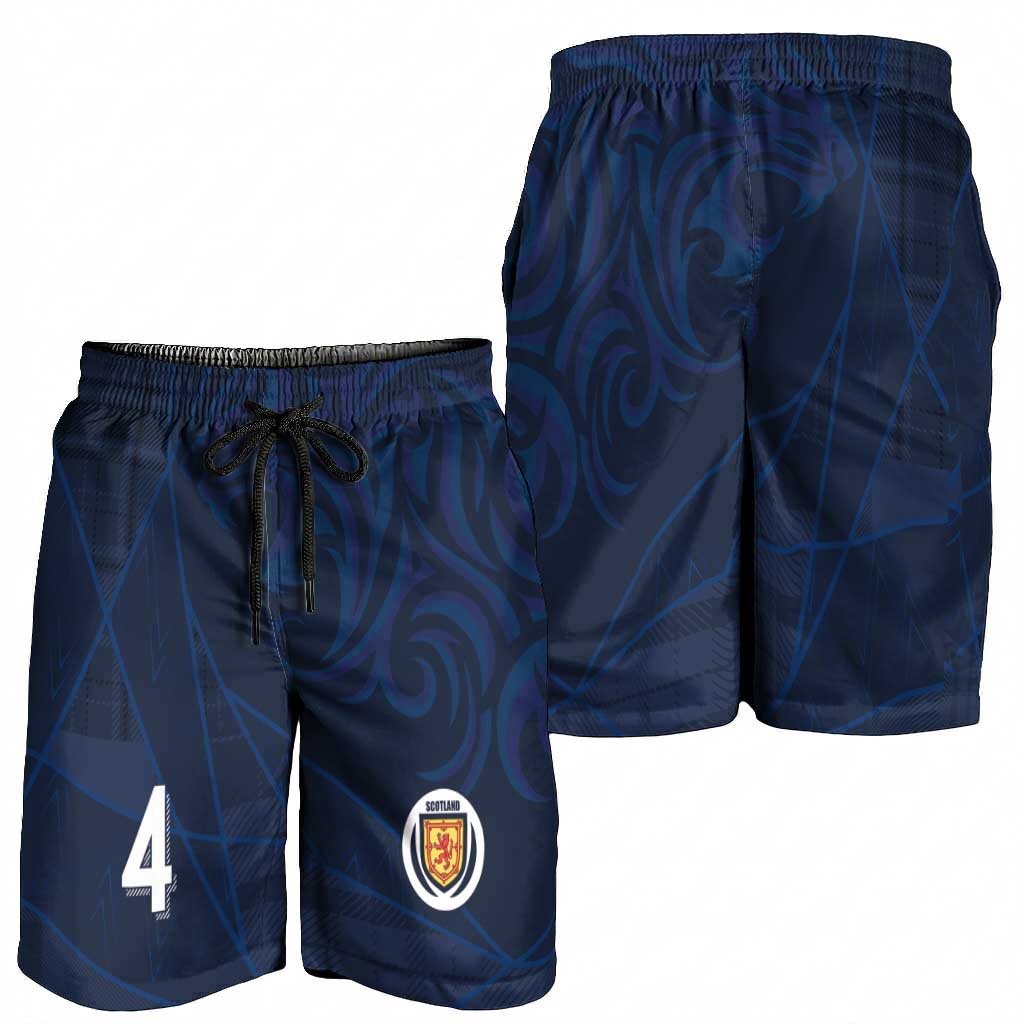 Custom Scotland National Football Shorts for Men Tartan Patchwork and Sport Lion - Wonder Print Shop