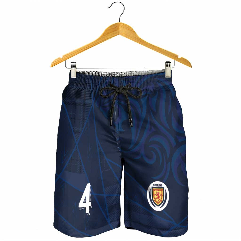 Custom Scotland National Football Shorts for Men Tartan Patchwork and Sport Lion - Wonder Print Shop