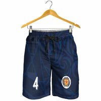 Custom Scotland National Football Shorts for Men Tartan Patchwork and Sport Lion - Wonder Print Shop