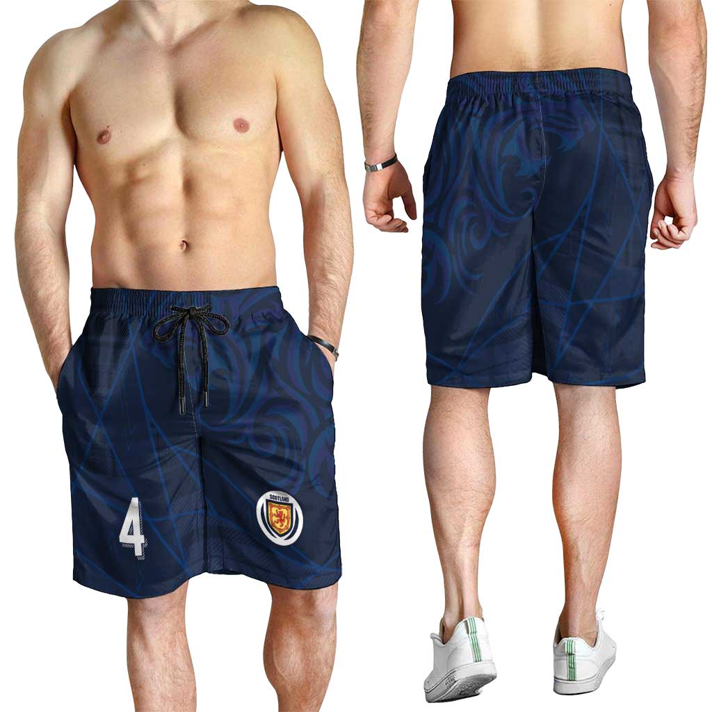 Custom Scotland National Football Shorts for Men Tartan Patchwork and Sport Lion - Wonder Print Shop